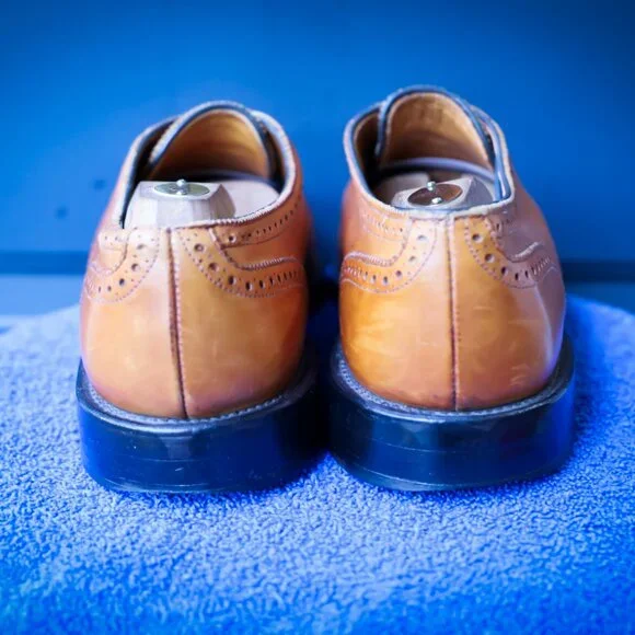 SALE - Allen Edmonds 10.5-D Lexington Burnished Walnut Derby Mens Dress Shoes - Picture 5 of 15